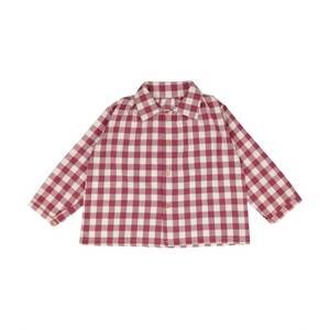 NEW BIRINIT boys dal√≠ shirt in maroon gingham